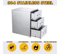 Armoire de cuisine d'extérieur - Armoire pour barbecue - Acier inoxydable - Largeur : 43,2 cm - Profondeur : 45,7 cm - Hauteur : 61 cm - Gris foncé