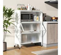 Armoire de cuisine - Étagère de cuisine - Meuble de cuisine bas - Rangement - Meuble de cuisine - 4 niveaux, avec roulettes