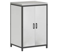 Armoire de cuisine Hattem 60 x 50 x 92 cm, argenté, acier | Acier résistant, 2 portes, design moderne, utilisation extérieure, montage facile