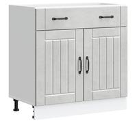 Armoire de cuisine Lucca - vidaXL - bois d'ingénierie - gris béton - pieds réglables - sans plan de travail - 80 x 46 x 81,5 cm obu4