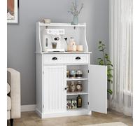 Armoire de cuisine, meuble micro-ondes, armoire multifonctionnelle, blanche, avec étagère réglable, dimensions : 40 x 76 x 137 cm