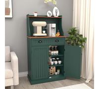 Armoire de cuisine, meuble micro-ondes, armoire multifonctionnelle, vert, avec étagère réglable, 40x76x137 cm
