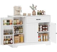 Armoire de cuisine moderne - Rangement - Tiroir - Étagères réglables - Porte - Panneau de particules et MDF - Blanc