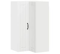Armoire de cuisine moderne - vidaXL - Blanc - 57x57x100 cm - Bois d'ingénierie - Rangement mural - Poignée noire