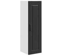 Armoire de cuisine moderne - vidaXL - Bois d'ingénierie - Noir - 30x31x100 cm - 3 étagères - Montage mural