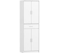 Armoire de cuisine - HOMCOM - moderne - placards à portes, étagères réglables et tiroir - 60 x 35 x 180 cm - blanc