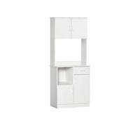 HomCom Buffet de cuisine multi-rangements 4 portes 1 tiroir MDF blanc 71 x 41 x 178 cm