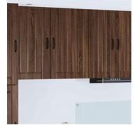 Armoire de cuisine murale - VIDAXL - 50 x 31 x 80 cm - Chêne brun - Bois d'ingénierie - 2 étagères, poignées noires