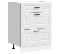 Armoire de cuisine Porto - vidaXL - bois d'ingénierie - blanc - pieds réglables - sans plan de travail - 60 x 46 x 81,5 cm rqz39v22