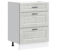 Armoire de cuisine Porto - vidaXL - bois d'ingénierie - gris béton - pieds réglables - sans plan de travail - 60 x 46 x 81,5 cm iim9