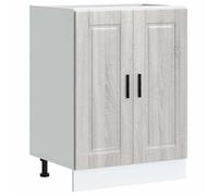 Armoire de cuisine Porto - vidaXL - bois d'ingénierie - sonoma gris - pieds réglables - sans plan de travail - 60 x 46 x 81,5 cm pmd