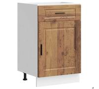 Armoire de cuisine Porto - vidaXL - caisson cuisine - bois d'ingénierie - vieux bois - 50 x 46 x 54 cm - avec tiroir - avec porte{ep