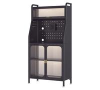 Armoire de cuisine sur roulettes - Étagère de rangement pour cuisine - Armoire pour salon - Boîte à pain blanche - Meuble de rangement avec roulettes