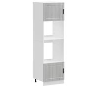 Armoire de four - vidaxl - 60x57x207 cm - Sonoma gris - Bois d'ingénierie - Pieds réglables
