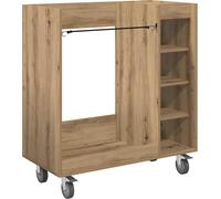Armoire de golf vidaXL avec roulettes, chêne Artisan uni, 90 x 45 x 98 cm