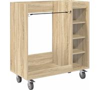 Armoire de golf vidaXL avec roulettes, chêne Sonoma uni, 90 x 45 x 98 cm