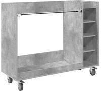 Armoire de golf vidaXL avec roulettes, gris béton uni, 120 x 45 x 98 cm
