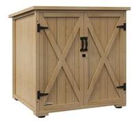 Outsunny Armoire de rangement en bois pour le jardin, Double Porte étagère réglable et Toit bitumé étanche bois sapin pré-huilé - dim. 77,5L x 88l x 83/90H cm