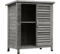 Outsunny Armoire de Jardin abri Jardin Remise pour Outils sur Pied dim. 87L x 46,5l x 96,5H cm étagère Portes persiennes Toit bitumé Gris