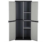 Armoire de jardin - Armoire de rangement de jardin 3 étagères - vidaXL - Gris/noir - PVC - 68 x 40 x 168 cm - 2 portes| 705156