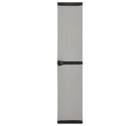 Armoire de jardin avec 3 étagères Gris/noir 34 x 40 x 168 cm | PVC, matériau PP, 3 étagères, design compact, robuste et facile d'entretien, pour jardin et terrasse