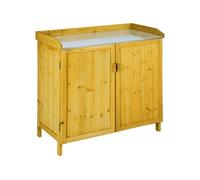Armoire de jardin basse table de jardinage en bois de pin marron