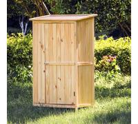 Wiltec Abri de Jardin - 920 x 570 x 1540 mm - en Bois Verni - avec Toit revêtu par PVC et 1 Porte - Cabane Remise pour Rangement Outils pour Jardin, Terrasse & Balcon