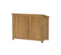 Armoire de jardin en bois - 2 portes, étagère - dim. 110 x 50 x 85 cm