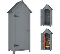 Armoire de jardin en bois Abri de jardin Armoire š€ outils Cabane en bois Toit bitumšŠ Gris 77,5 x 54,2 x 179,5 cm