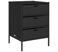 vidaXL Armoire de rangement de jardin noir 55x59x80 cm résine tressée 365551 Noir G