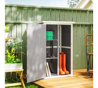 Outsunny Armoire abri de Jardin Remise pour Outils Bois de Sapin pré-huilé Toit bitumé incliné - Grande Porte verrouillable loquet - 2 étagères - dim. 75L x 56l x 115H cm