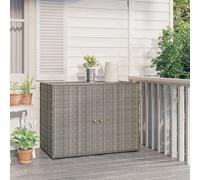 Armoire de jardin, table de plantation, table de barbecue, armoire d'extérieur, armoire pour l'extérieur, armoire de balcon, armoire de rangement, armoire de terrasse, gris, 100x55,5x80 cm, rotin synt