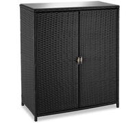 Armoire de jardin - TECTAKE - Abri de jardin MONZA en rotin avec cadre en aluminium et 4 compartiments résistant UV et intempéries