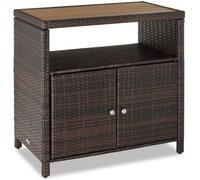 Armoire de jardin - TECTAKE - Armoire MONSCIA en rotin et lamelles WPC, résistant intempéries, 90x55,5x87 cm - Gris
