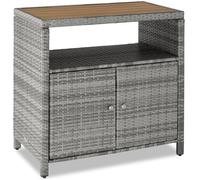 Armoire de jardin - TECTAKE - Armoire MONSCIA en rotin et lamelles WPC, résistant intempéries, 90x55,5x87 cm - Marron