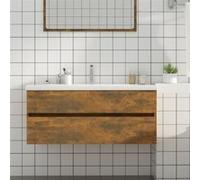 Armoire de lavabo Chêne fumé 100x38,5x45 cm Bois d ingénierie Brun G