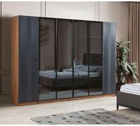 Armoire de luxe Chambre à coucher Style moderne Meubles en bois Armoire 6 portes