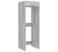 Armoire de machine à laver, en bois Sonoma gris, 67,5 x 68 x 200 cm, avec porte et charnières, moderne, multi-usages, avec beaucoup d'espace de rangement, peu encombrante et durable