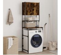 Armoire de machine à laver chêne fumé 68x48,5x194 cm Marron G