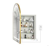 Armoire de miroir de salle de bain LED-3 Couleurs réglables-Meuble Salle de Bain AntiBuée-Station de recharge-Écran tactile-Blanc