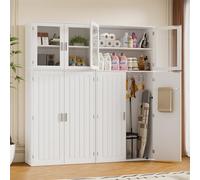 Armoire de Nettoyage, Armoire à balais 2 portes, 180 x 70 x 30 cm Placard à Balais,Armoires multifonction avec 1 étagère réglable, Meuble de Rangement Produit d'entretien,pour Restaurant Cuisine Gara