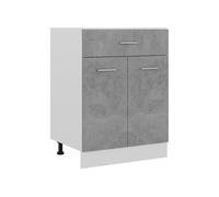 Armoire de Plancher à Tiroir, Armoire de Rangement avec Etagère, Meuble de Cuisine Salle à Manger Maison Intérieur, Gris Béton Bois d'Ingénierie