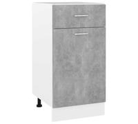 Armoire de plancher à tiroir gris béton en bois d'ingénierie 40x46x81,5 cm avec porte, étagères et rangement cuisine pour organiser vaisselle, ustensiles, casseroles, buffet et garde-manger
