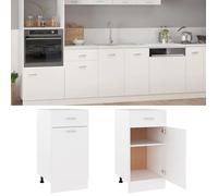Armoire de plancher à tiroir, Meuble bas cuisine, Armoire rangement Blanc 40x46x81,5cm Bois ingénierie 9308034 FrenchDays