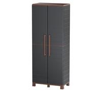Armoire de rangement 2 portes 3 Etagères 70x39x165cm Anthracite ARTPLAST