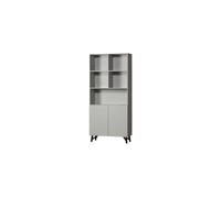 Armoire de rangement 2 portes bois de manguier Gris Brume CARVED ORGANIC