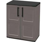 Armoire de Rangement 2 portes Grise Armoire basse Polypropylène - Meuble de rangement 68 x 37 x h84 cm ArtPlast