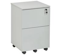 Armoire de Rangement à 2 Tiroirs Caisson de Bureau Bois d'Ingénierie Gris C