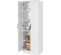 Armoire de rangement - Armoire de cuisine - Meuble avec portes - Bibliothèque - Étagère - Modèle haut - Étagères réglables