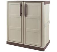 Armoire de rangement - ARTPLAST - S71/BT - Beige et taupe - 70 x 39 x H.85,5 cm - 2 portes battantes
